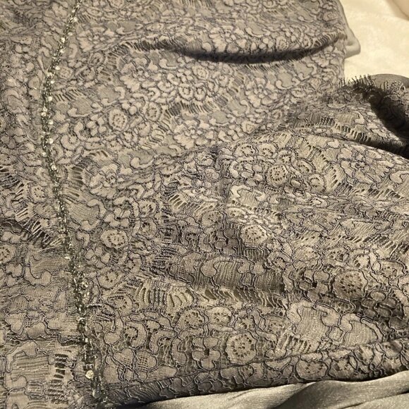 Jade by Jasmine Silver J175069 Mother Bride Dress Lace Designer Size US 14 NWT - Picture 5 of 8